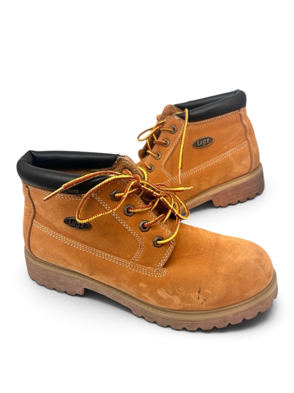 Lugz Women’s Vintage 90s WHUDK 747 Tan/Orange Lace Up Dress Work Boot Size 8
